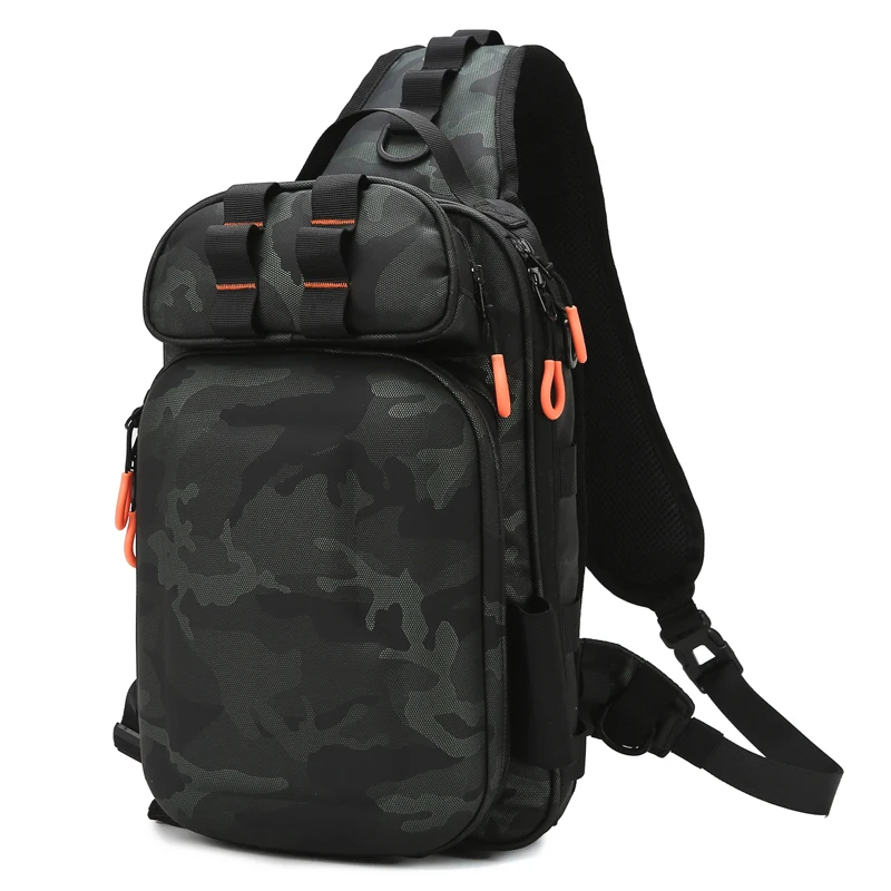 

Tactical Fishing Sling Shoulder Bag with Rod Holders Chest Bag Multi-functional Waist Bags Large Storage Outdoor Hiking Rucksack