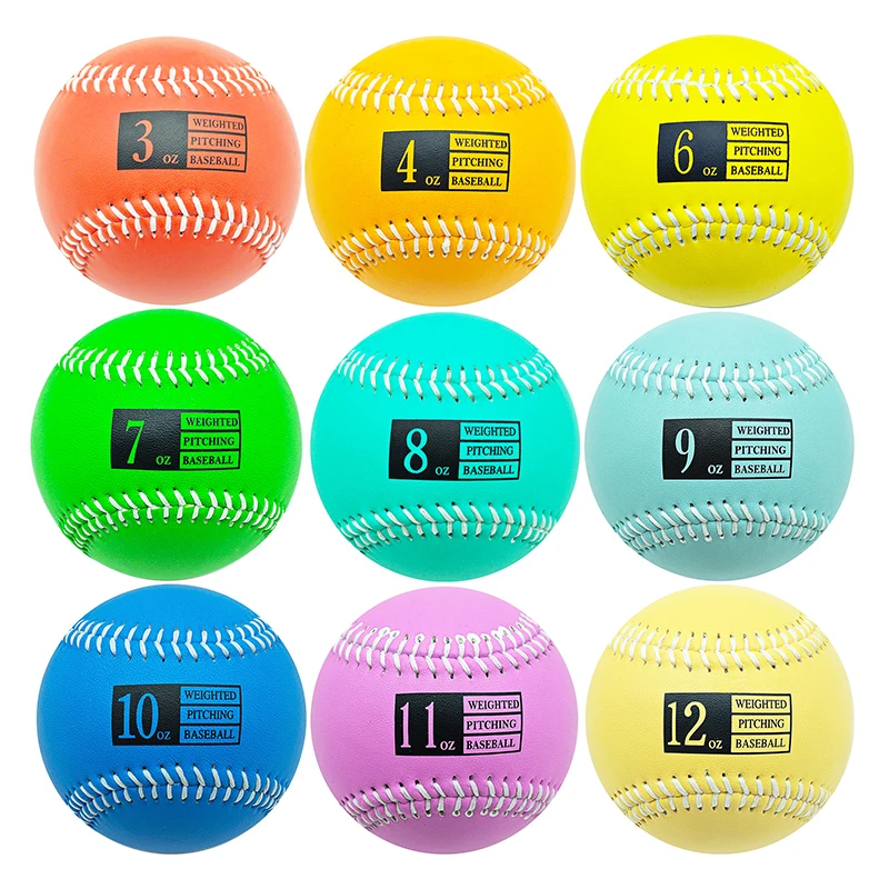 Pelotas de entrenamiento de béisbol de 9 pulgadas, 3oz a 12oz, béisbol juvenil para adultos, entrenamiento de lanzamiento de calentamiento, béisbol de alta resistencia, Softbol