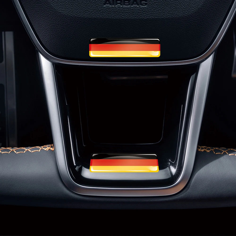 Germany Flag 3D Epoxy Resin Decorate Car Sticker Car Window Buttons Steering Wheel Center Console Panel Motorcycle Fuel Tank