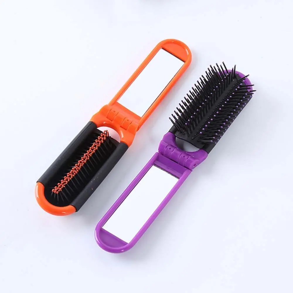 Portable Mini 2 in 1 Comb Mirror Set Anti Static Dual-Use Air Bag Hair Comb Compact Pocket Square Massage Comb Makeup Tool