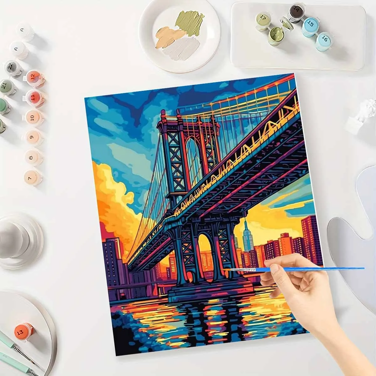 

Adult Digital Oil Painting Set, Suitable for Beginners | "Manhattan Bridge" Oil Painting Set, Home Decoration Art, Best Gift