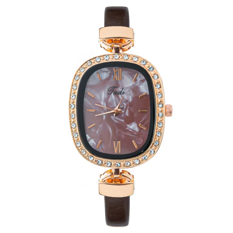 Reloj de cuarzo con cinturón ovalado para mujer, moda