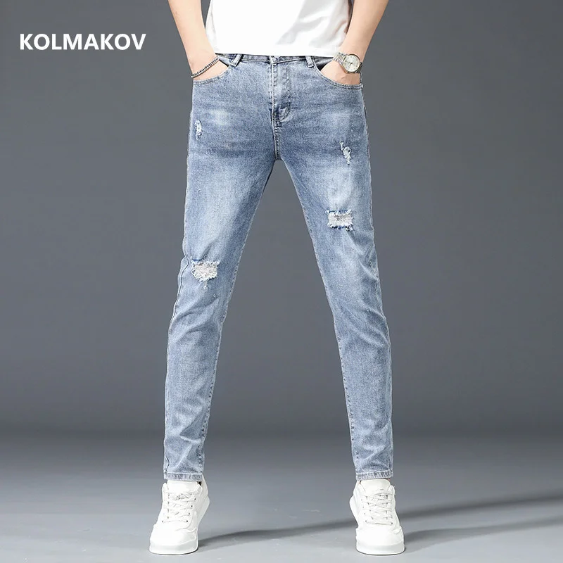 2024 summer Slim Fit men Jeans Classic Fashion Denim Skinny Male men's casual High Quality Trousers size 27-36