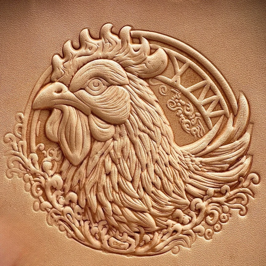 3D Big Cock Design Leather Embossing Mold Aluminum Alloy Stamping Craft Tool DIY Cold Hydraulic Press Carving Stamper Logo Press