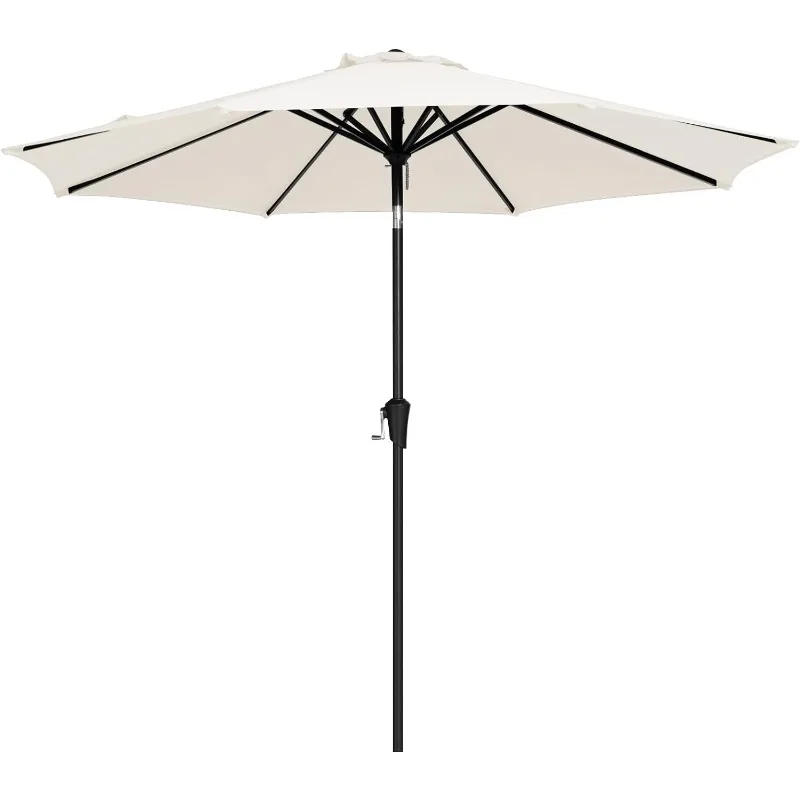 Parapluie d'extérieur pour système d'inclinaison et de manivelle, parapluies avec bouton poussoir, pont de marché, piscine, jardin et arrière-cour, 10 pieds