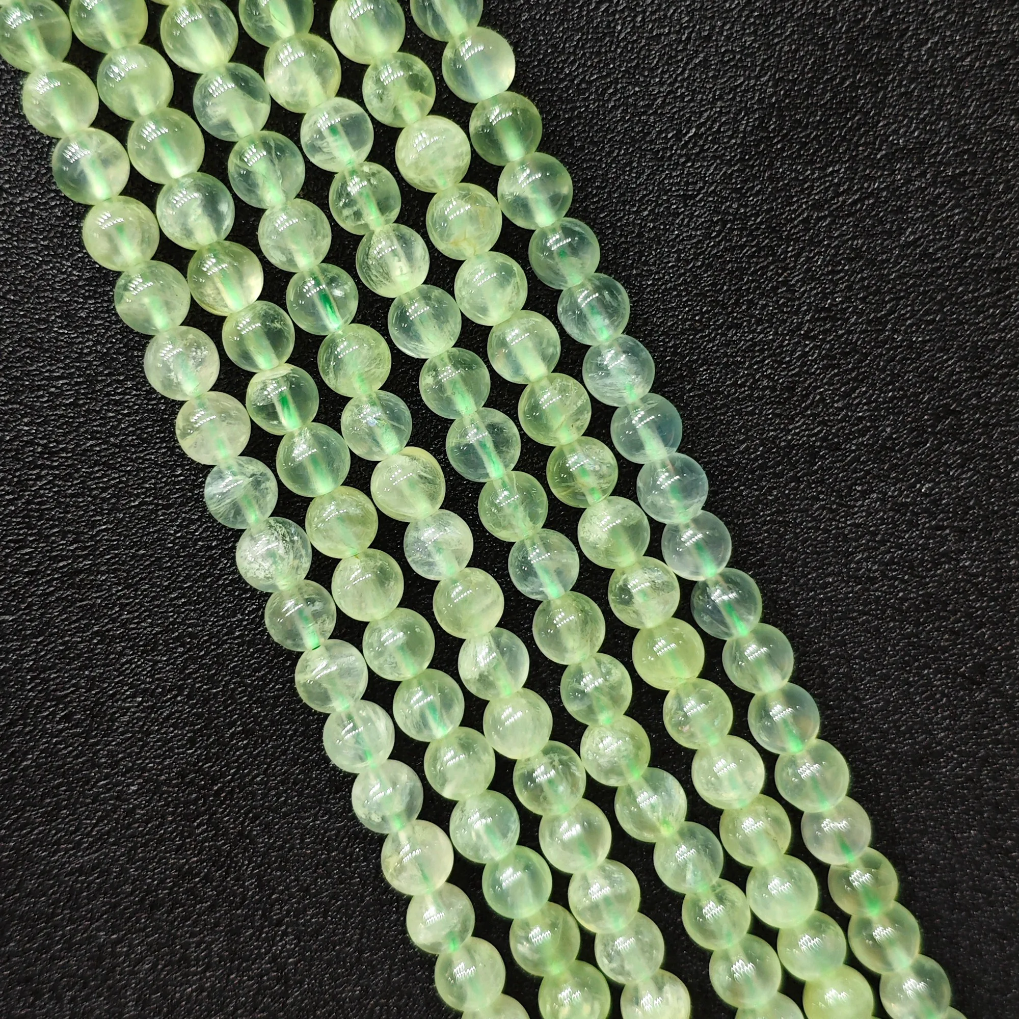 Green Prehnite Spacer Beads Wholesale 6mm 8mm Grade A Light Green Round Loose Crystal Strand for DIY Crafting Supplies