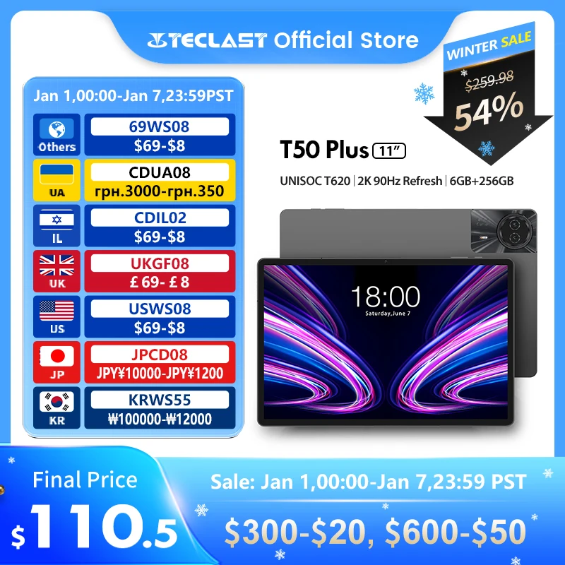 【New】Teclast T50 Plus Android 14 Tablet 11