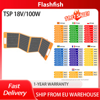Flashfish TSP 18V/100W Foldable Solar Panel Portable Solar Charger with DC/USB Output, Foldable and High Efficiency, 2-USB
