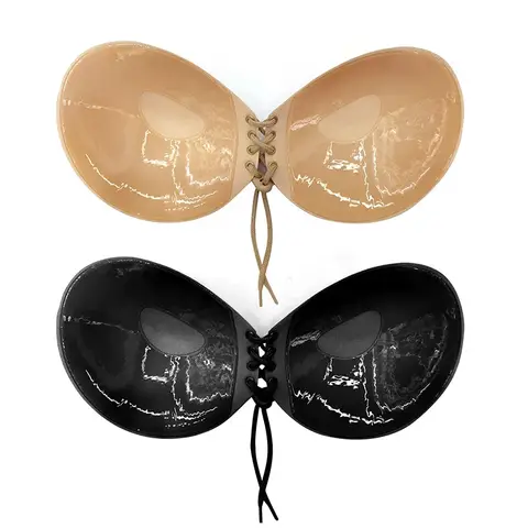 Women Sticky Bra Adhesive Strapless Blackless Invisible Silicone Push Up Bralette Womens Underwear Wire Free One Piece Bra