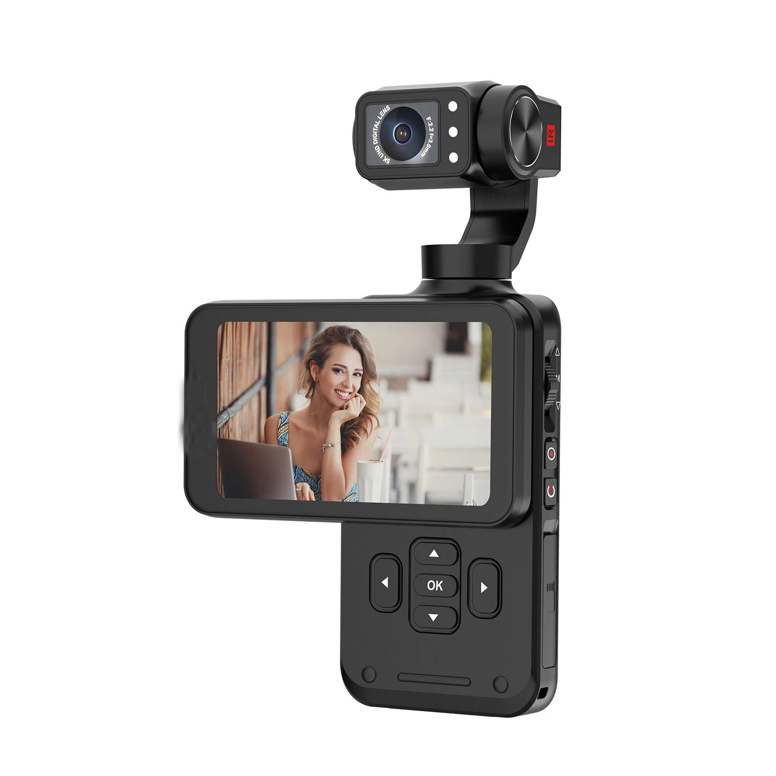 

YYHC-Pocket camera 5K digital video camera Action Sports Video Blog 3-axis Face 3.5 "touch screen infrared night view