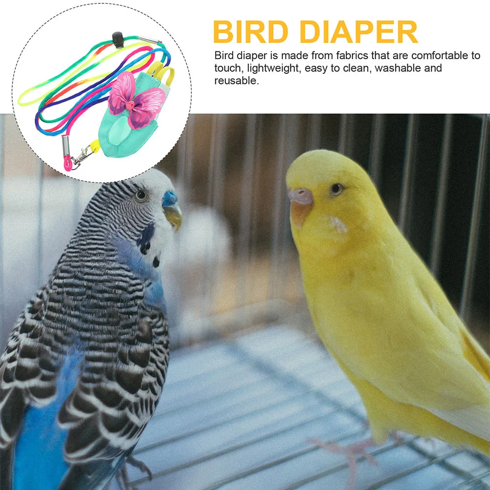 

1Set Bird Flight Suit Diaper Reusable Washable Lightweight Fabric Material Comfortable Parrot Clothes for Cockatiel Parakeet