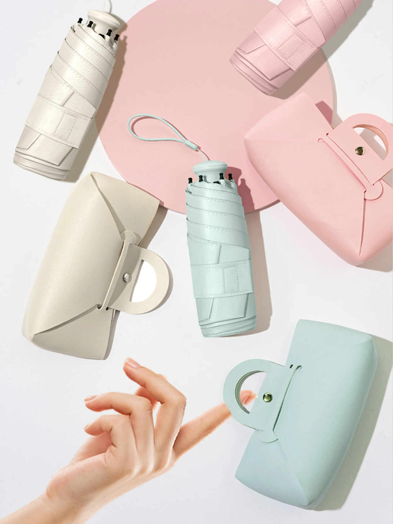 Paraguas de cápsula portátil, Mini sombrilla resistente al agua, paraguas de viaje plegable, protección solar y contra la lluvia