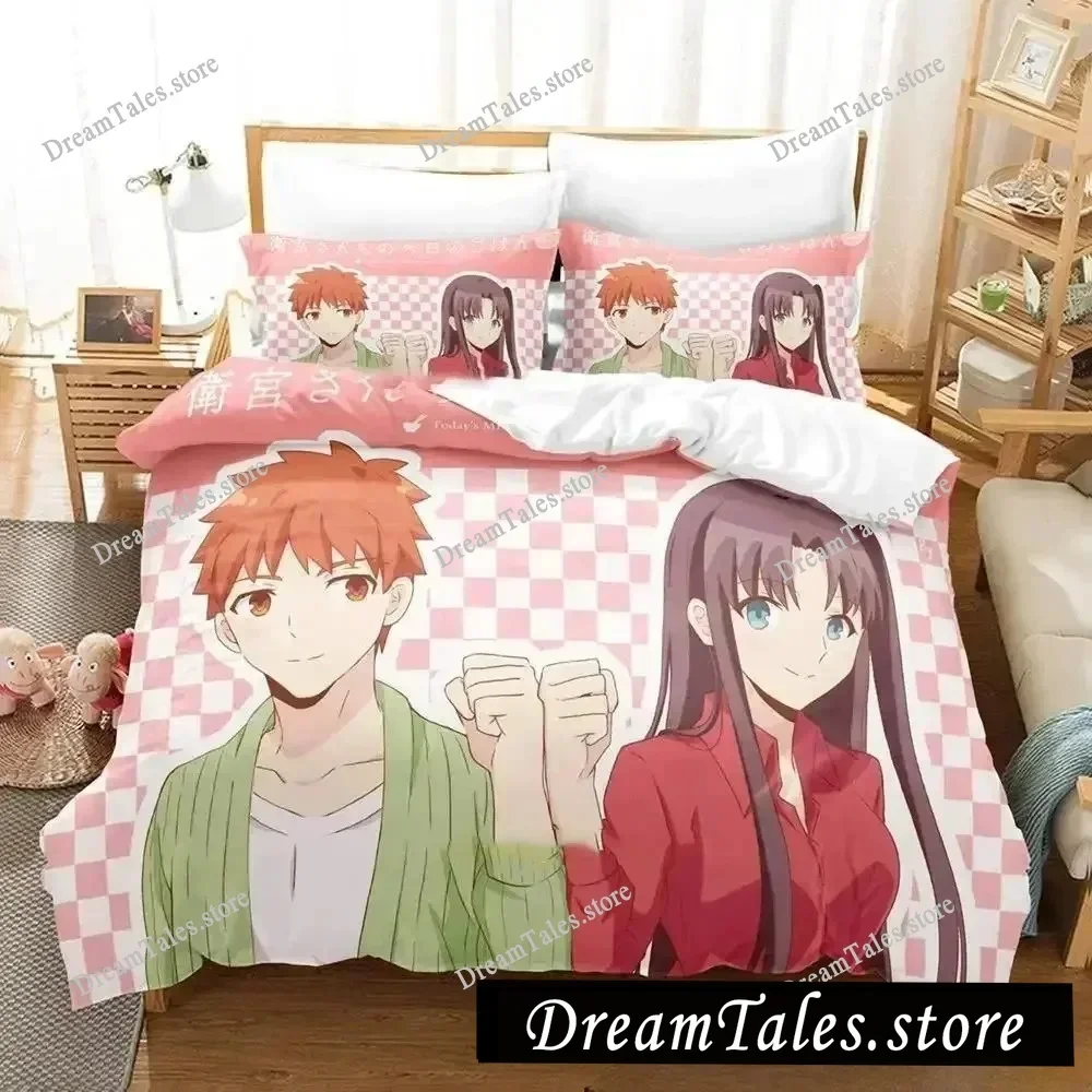 Anime Todays Menu for The Emiya Family Saber Bedding Set,Duvet Cover Bed Set Quilt Cover,King Queen Twin Size Boys Girls Adults7