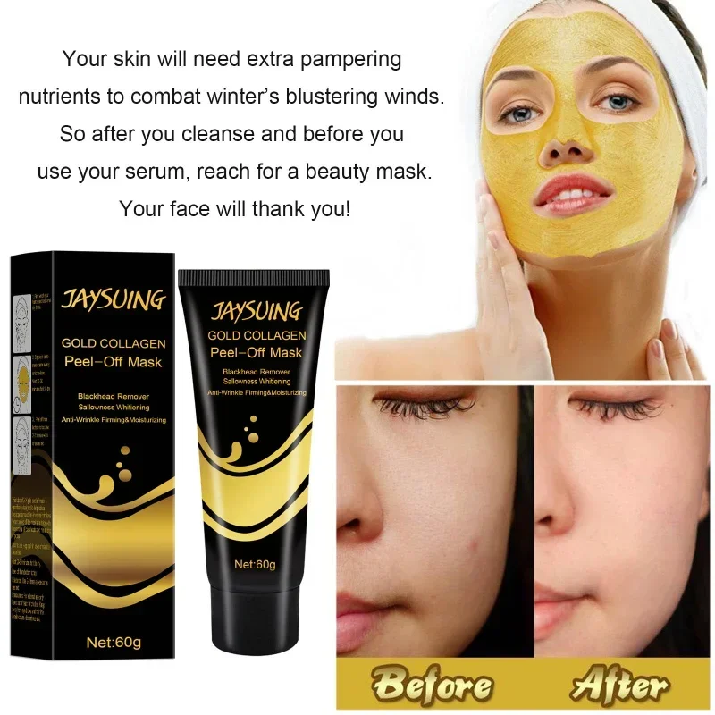 Gold tear-off Mask Cream Smear Mask Deep Cleansing Oil Control Shrink Pores Remove Blackhead Acne Moisturizing Skin Care Patch