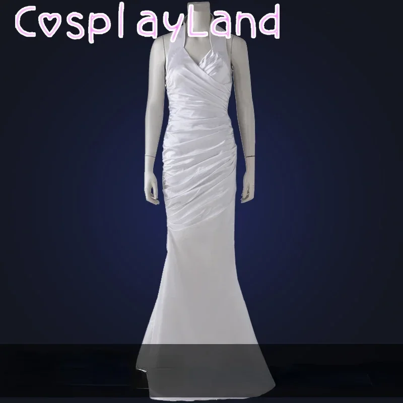 Lunafreya Cosplay Costume FF 15 One Piece White Long Dress Sexy Women Fantasy Costumes Halloween Carnival Party Dress