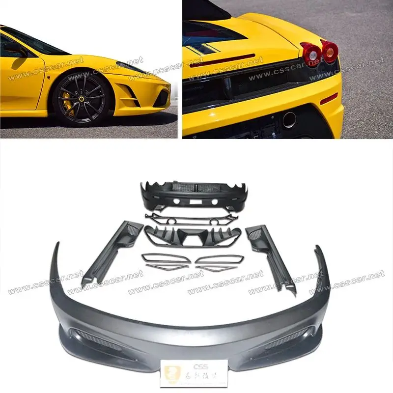 

Широкий комплект из стекловолокна в стиле SC для Ferrari F430 2005-2009, модель автомобиля, передний бампер, боковые юбки, педаль, задний диффузор, комплект