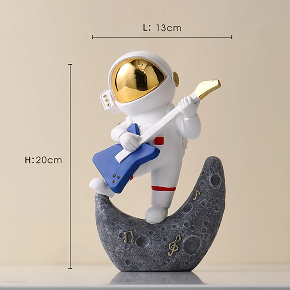 Creative Spaceman Sculptures Resin Music Astronaut Home Decor Figurines Desktop Home Decoration Astronaut Model Statue A