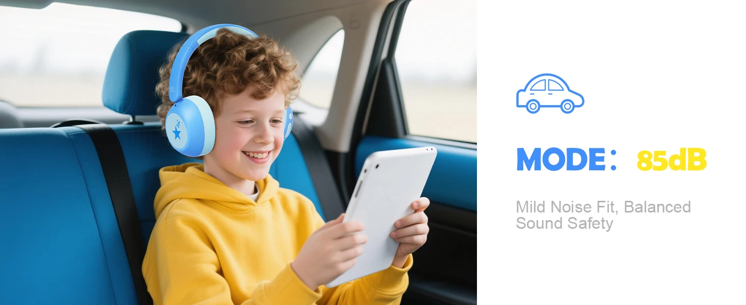 ANC Kabellose Bluetooth-Kopfhörer für Kinder Aktive Geräuschunterdrückung Kopfhörer mit Mikrofon Sichere Lautstärke 75/85/94dB für iPad/Tablet – Detail 6