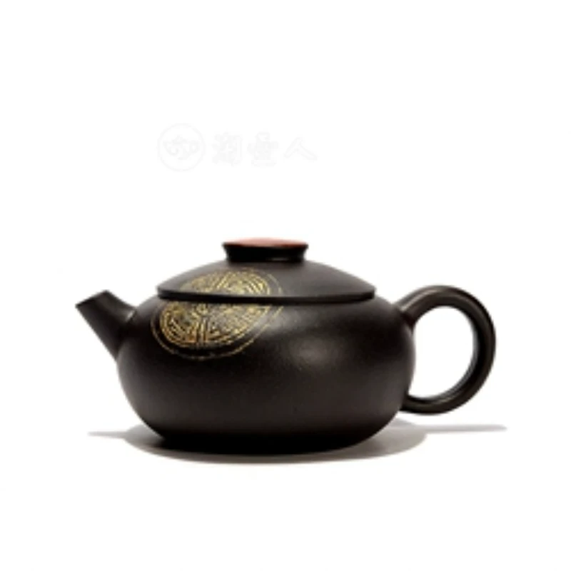 Purple Sand Stonewashed Automatic Tea Set Teapot and Saucer Complete Set Can Be Customized for Home Use