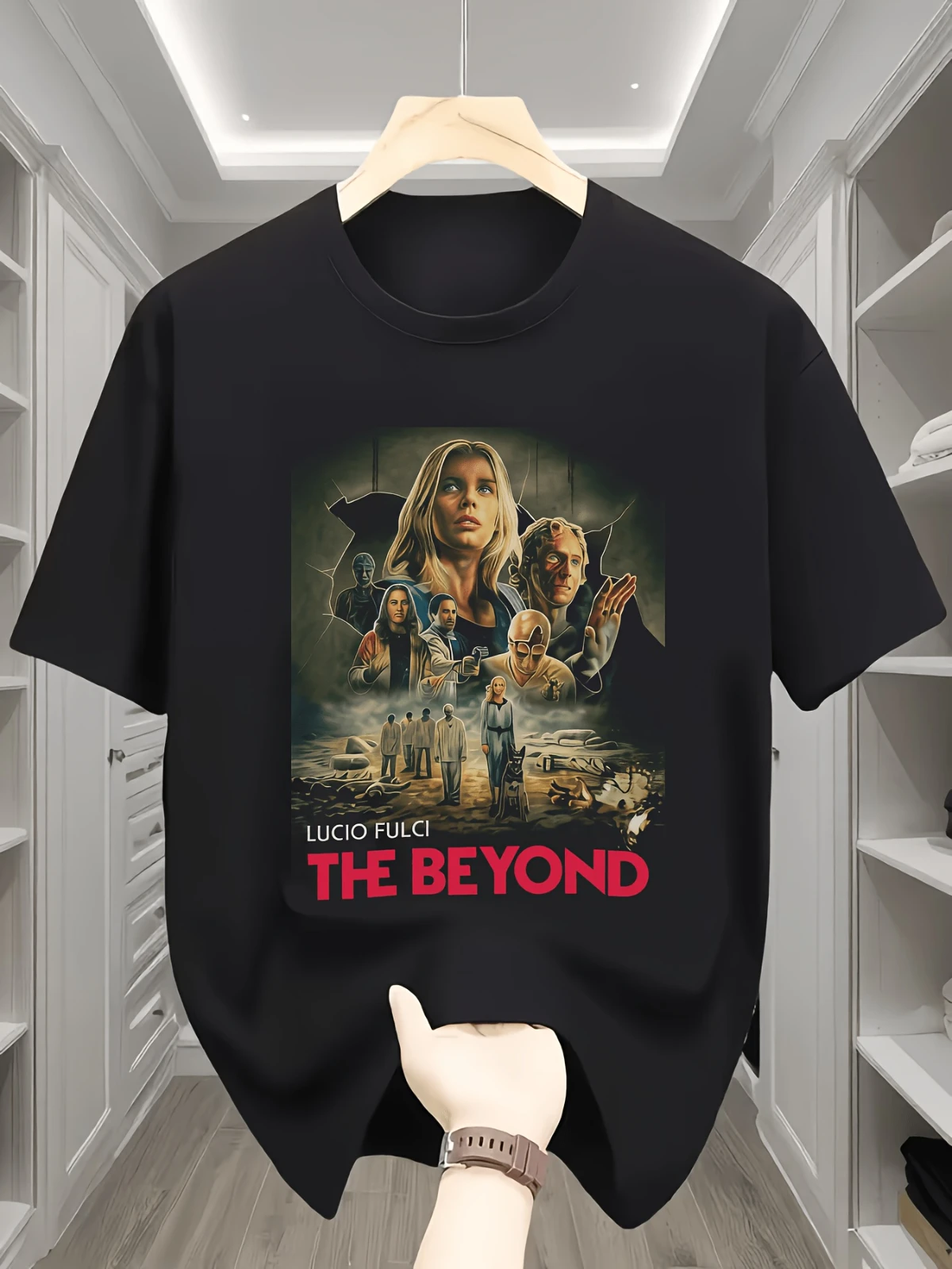 The T-shirt Featuring The 1981 Lucio Fauci Horror Movie Pattern Is An Ideal Choice for Casual Wear for Both Men and Women