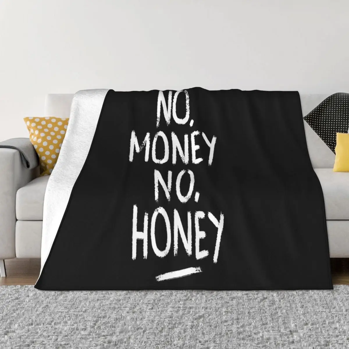 No Money No Honey Herren Fun Kokain Cocain Spruch Lustig Papayana Oversize Style Throw Blanket