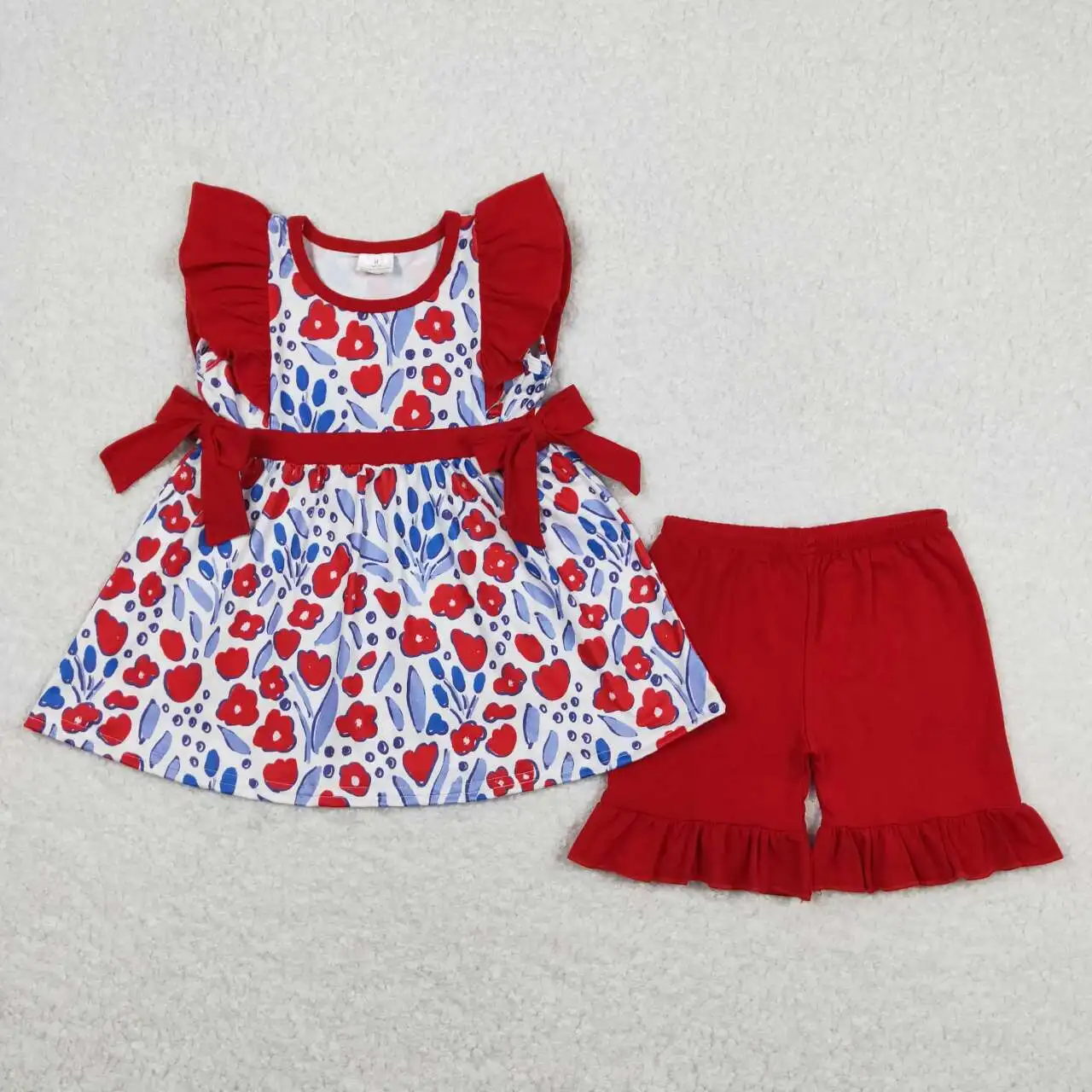 

GSSO0609 New Arrival Toddler Clothes Short Sleeve Top With Shorts Set Kids Girls Summer Outfits