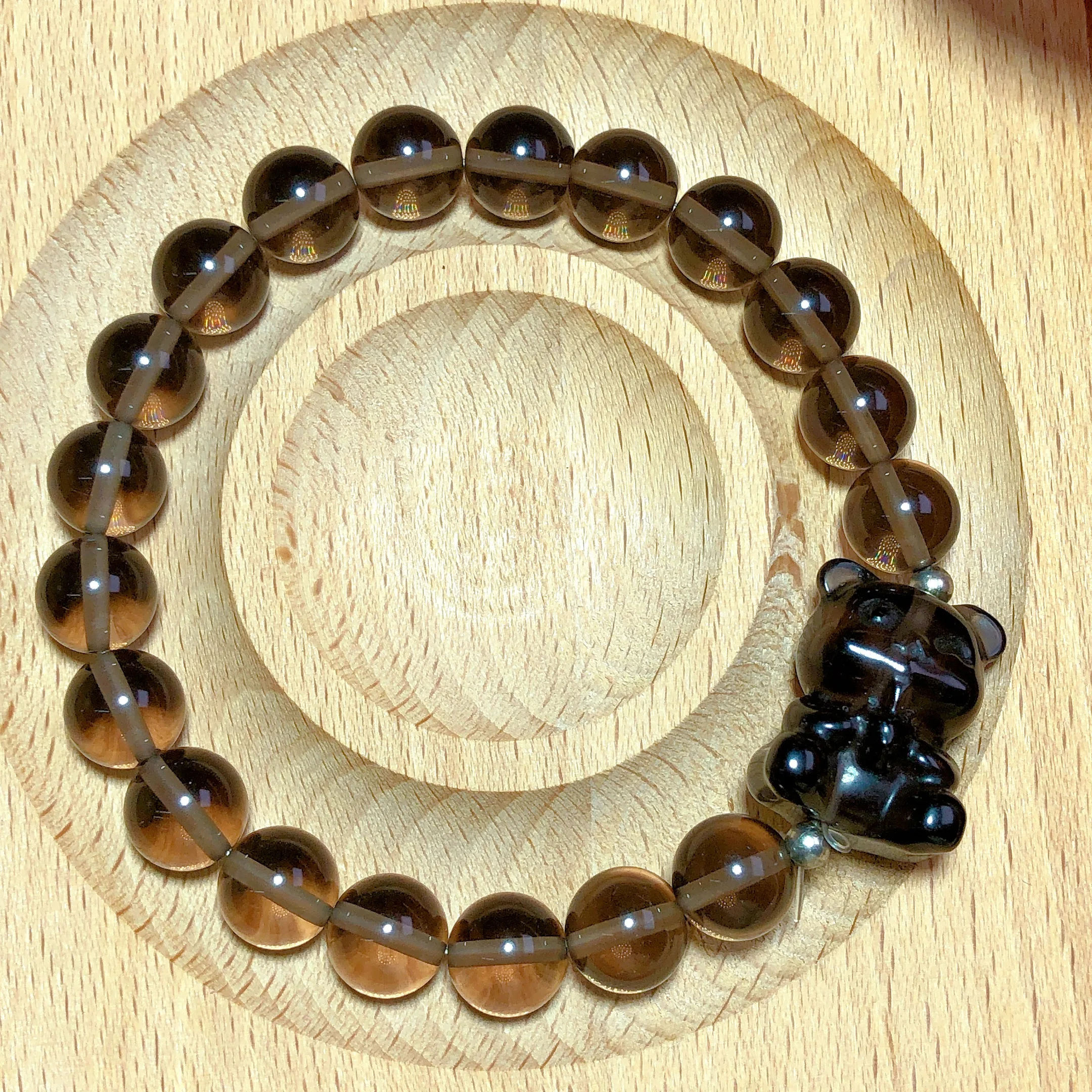 

Natural Crystals Silver Obsidian Bracelet Polished Bear Pixiu Reiki Scintillating High Quality Cool Energy Birthday Gift