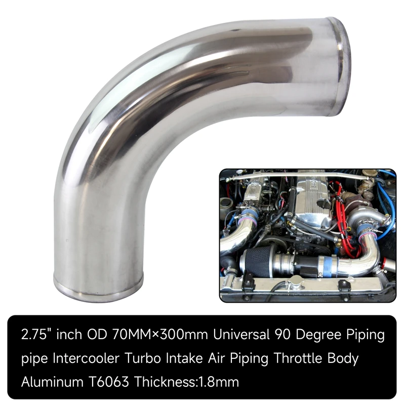 

70mm 2.75" /76mm 3.0" /80MM 3.15'' inch 90 Degree Elbow Aluminum Turbo Intercooler Pipe Piping Tubing