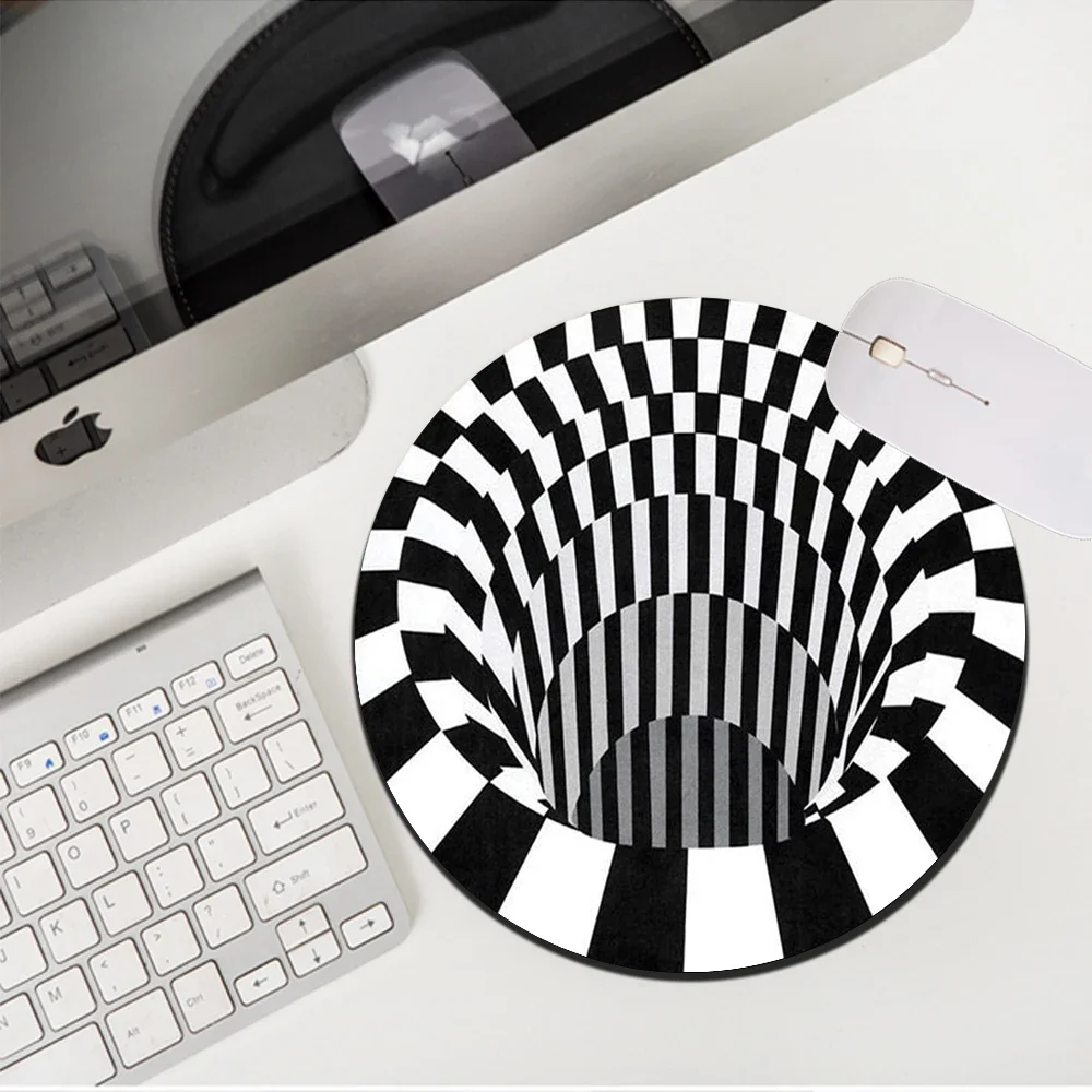 3D Illusion Non Slip Round Small Mouse Pad Mouse Mats Rugs Gaming Accessories Desk Mat For The Mouse Gamer Pc Laptop Desktop Mat