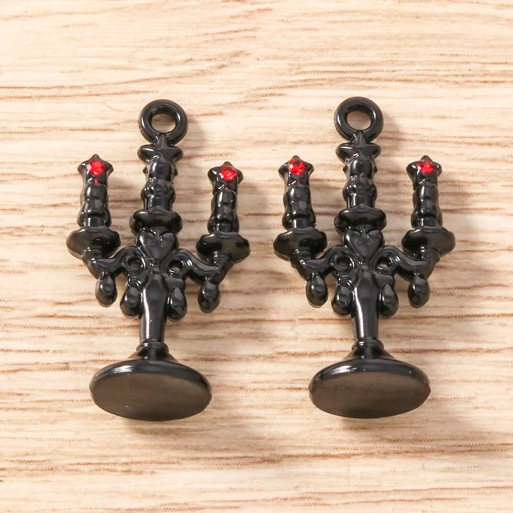 Tusember 5 Stück 13x23mm Legierungs-Kerzenständer-Anhänger Menora-Anhänger für Schmuckherstellung Halsketten Ohrringe DIY Handgemachte Bastelarbeiten – Detail 10