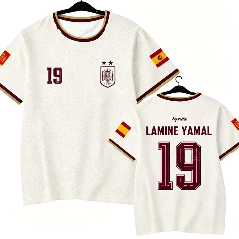 Sommer in Spanien # 19 Yamal neues modisches und lässiges 3D-gedrucktes Sportfußballtrikot für Erwachsene und Kinder – Detail 3