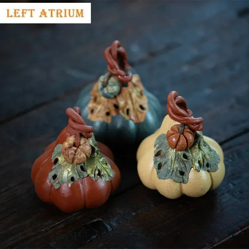 

Креативный фиолетовый глиняный чайный питомец, модель тыквы, украшения, настольная фигурка чая, скульптура ручной работы, поделки, домашний чайный сервиз, украшение, искусство