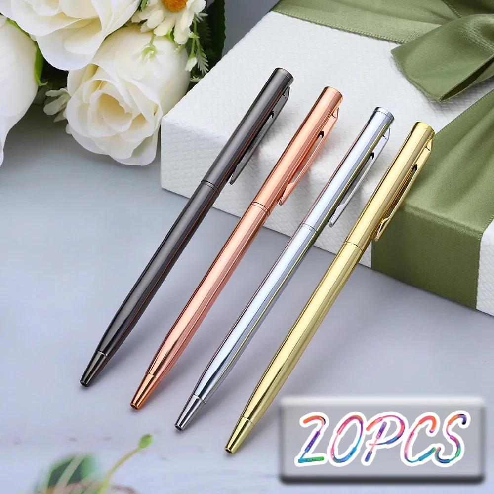 1/5/10/20pc Ballpoint Pen 1.0mm Metallic Signature Business Office Gift Pen Gold 13 Colors Optional Stationery Business Supplies