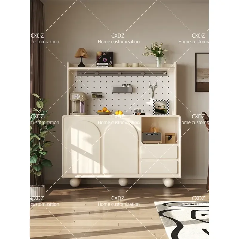 French Cream Style Home Living Room Microwave Oven Coffee Machine Storage Side Cabinet Kitchen Cabinet Storage Cabinet