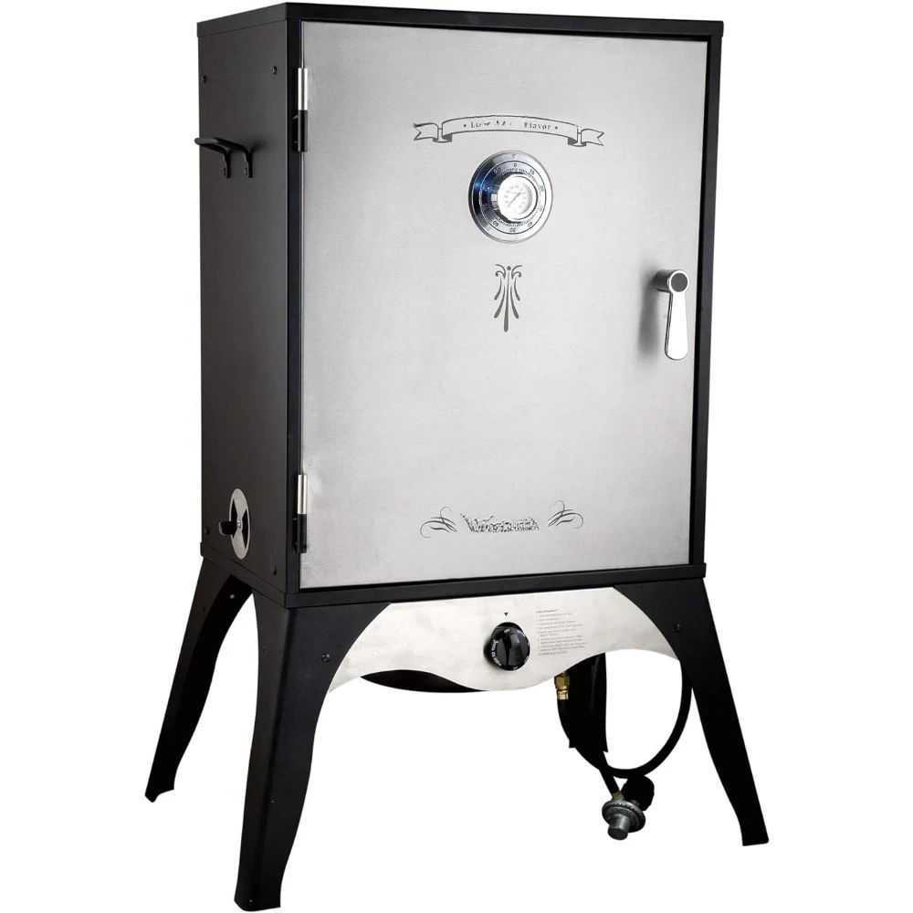 

BBQ Grill Smoker, Vertical, Propane Meat Smoker for Outdoor Cooking of Meat, Pies & More, 150°F To 350°F Range, 18" BBQ Smoker