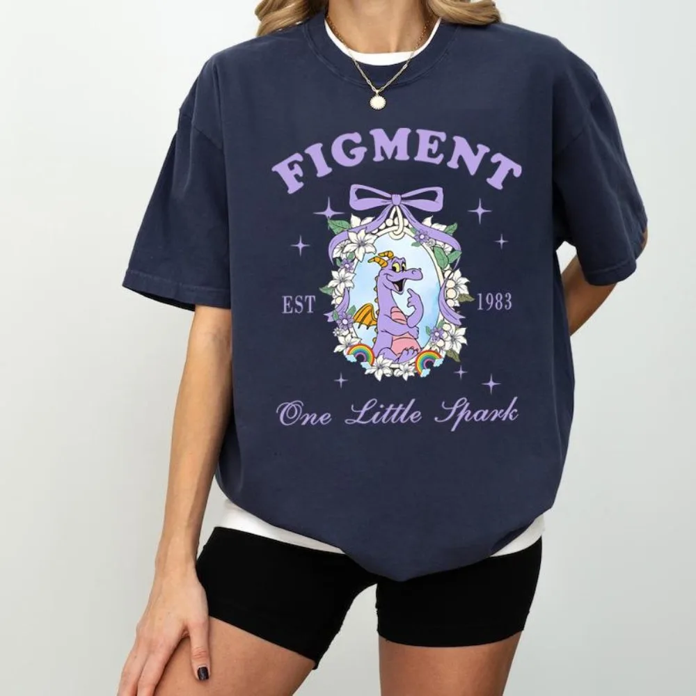 ديزني Epcot Coquette Figment png، One Little Spark، Figment Epcot Center Tee، Disneyland Vacation Figment Est 1983 png #1