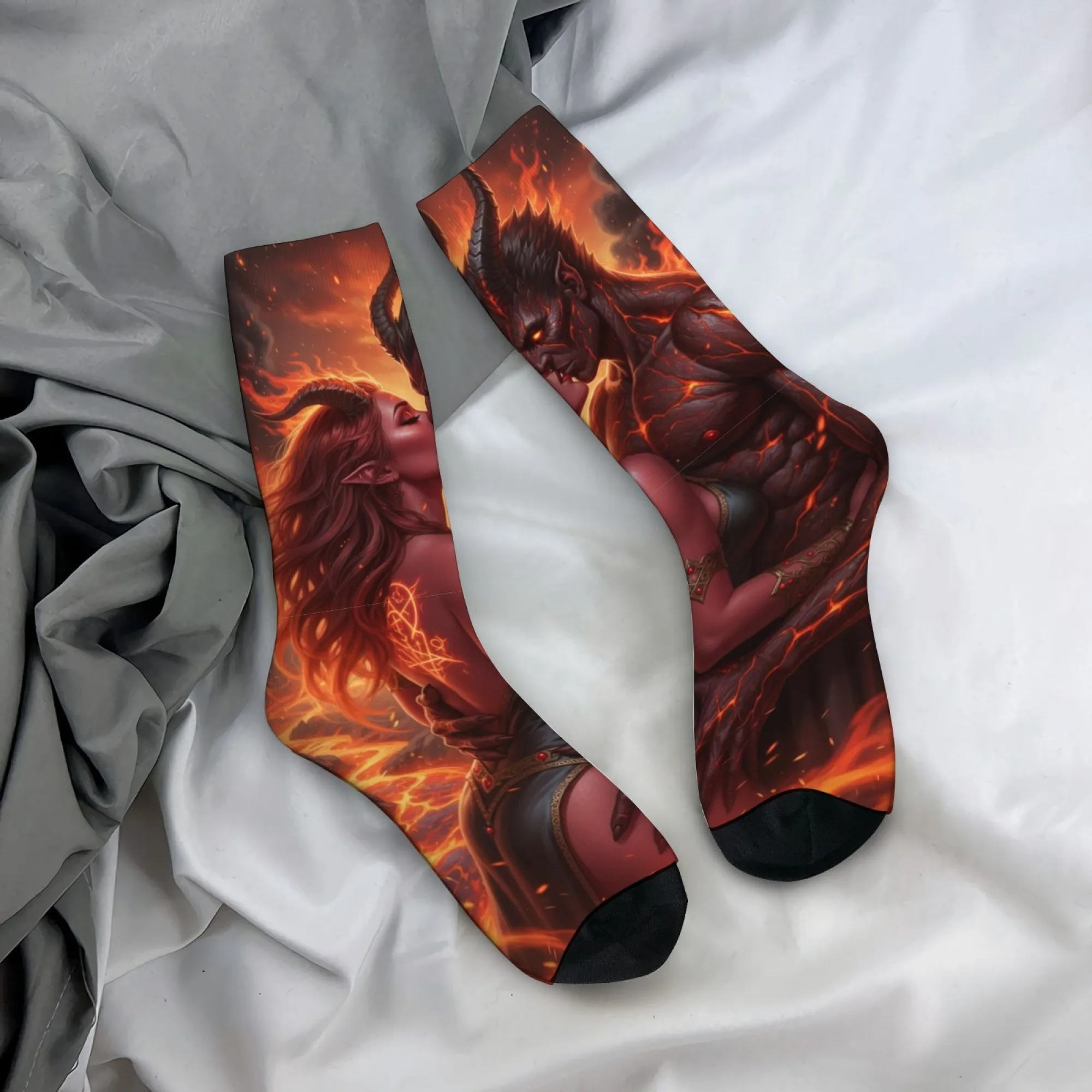 

Devil Love Retro Fashion Men's Socks Comfortable Breathable Casual Sports Socks Novelty Funny Hip-Hop Socks Crazy Party Gift