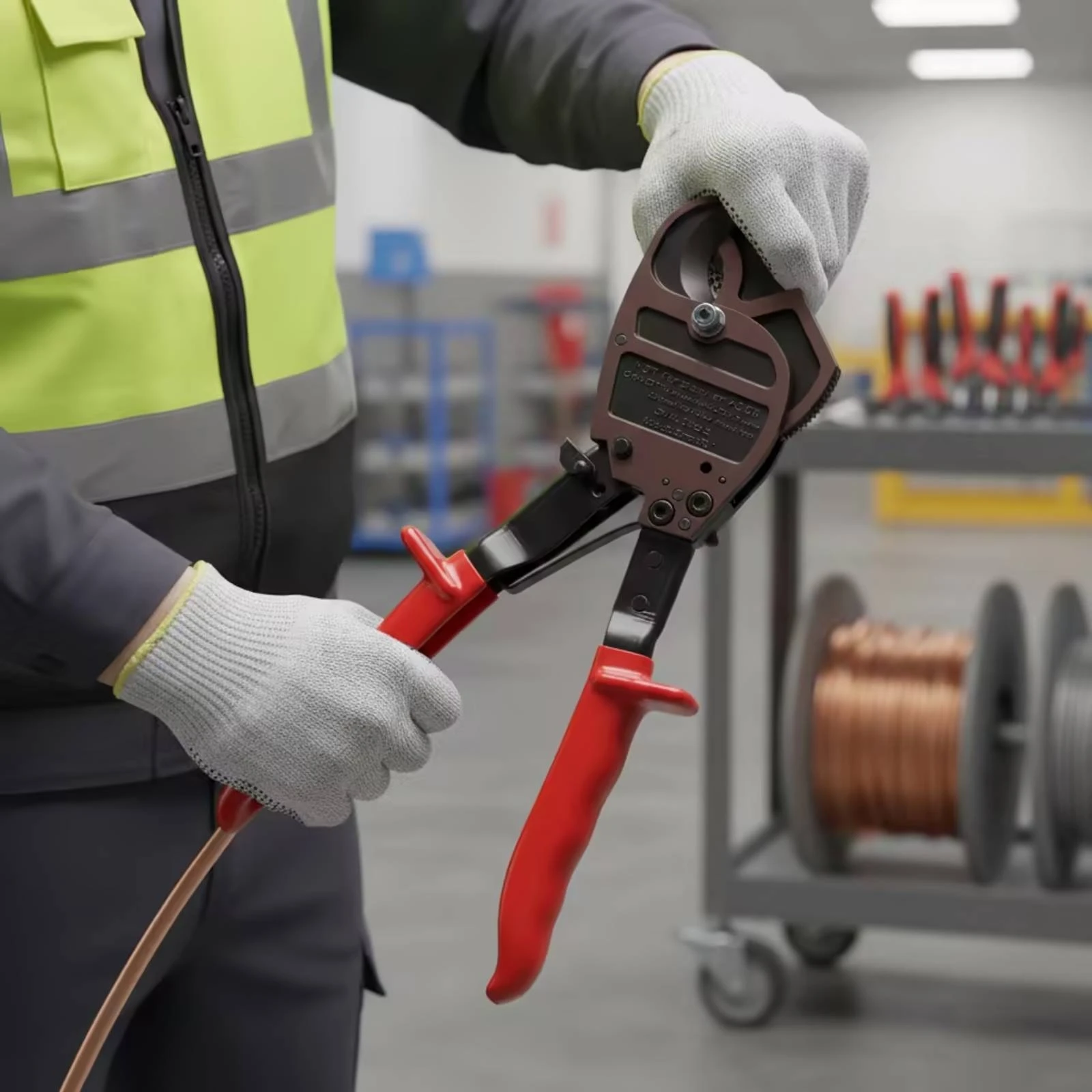 Ratchet Cable Cutter Compact Pliers Tool Handheld for Electricians, Electrical Work, Maintenance