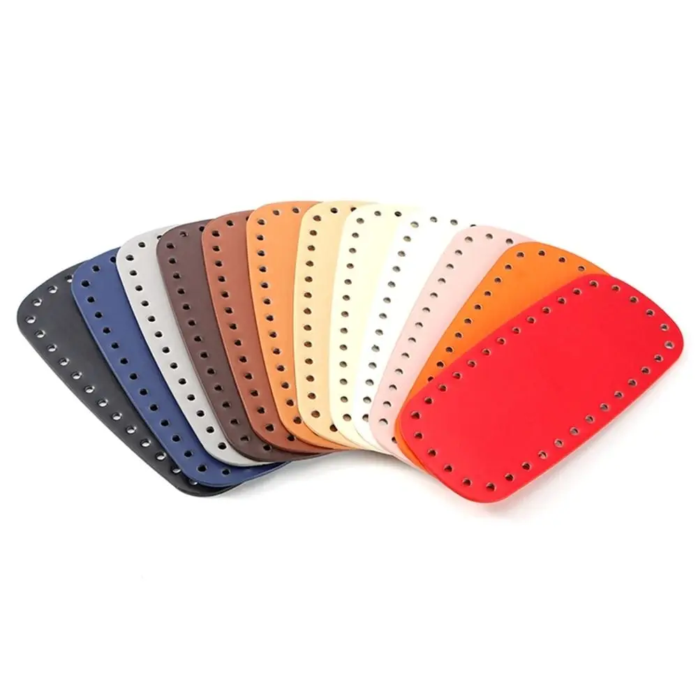 DIY PU Leather Crochet Bag Bottom With Holes Making Bags Purse Knitted Bag Base Oval Handmade Bottom Bags Accessories