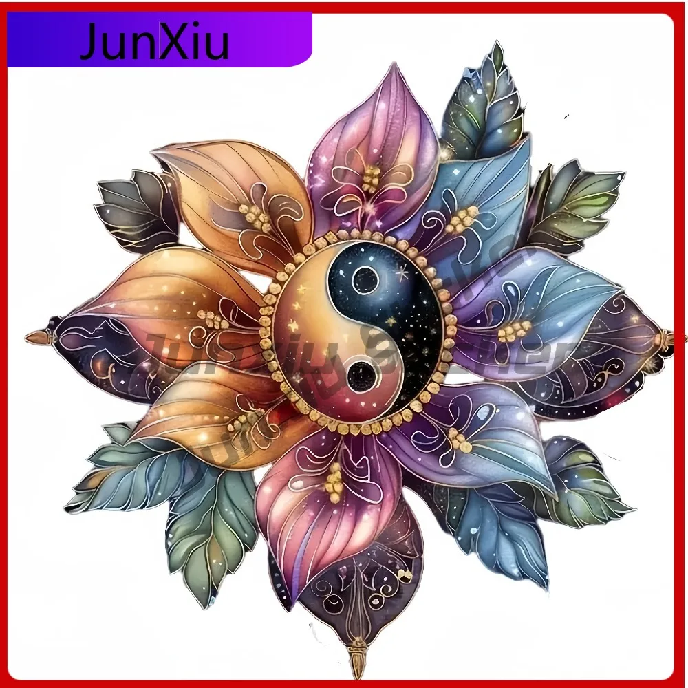 

Yin Yang Mandala Floral Premium Vinyl Stickers / Motorcycle/ Water Cup Enhanced Smooth Scratc Cool Car Laptop Window