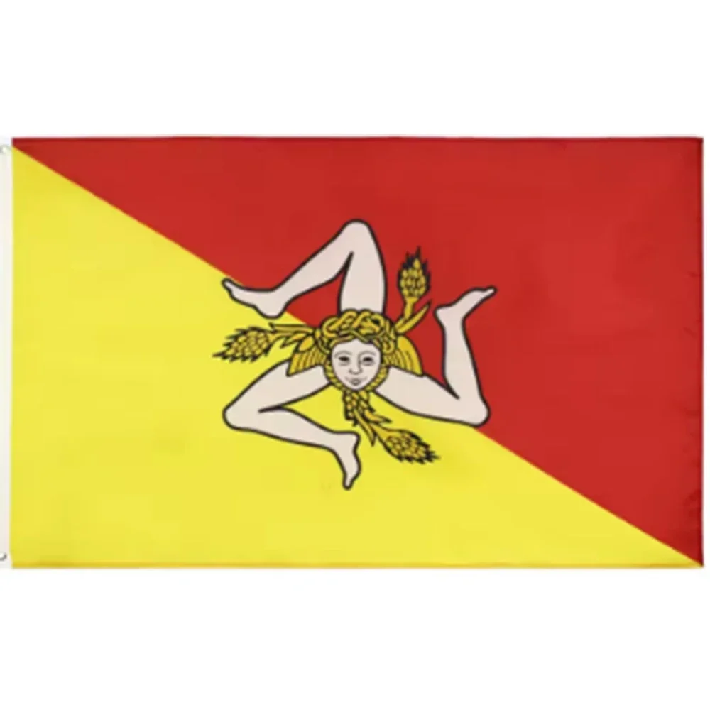 2X3FT Italy Of The Sicily Flag WITH half YELLOW half red 3x5ft Banner