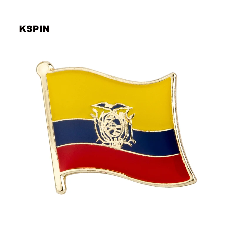 Ecuador Flag Badge Clips Button for Clothes Metal Kawaii Pins in Brooches KS-0055