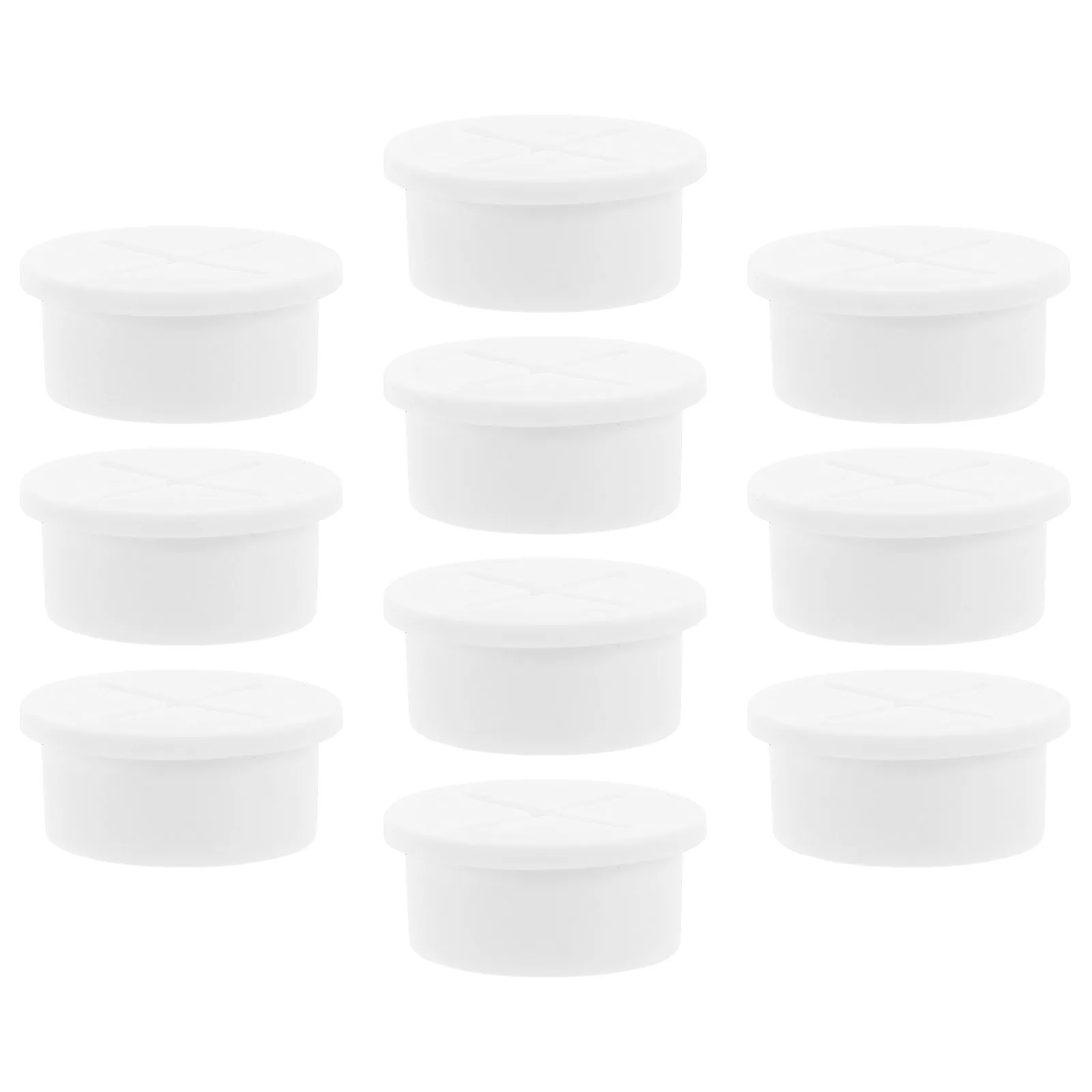 

10 Pcs Round Threading Cover Drywall Hole Cord Grommet Desk Bumper Plugs Abs for The