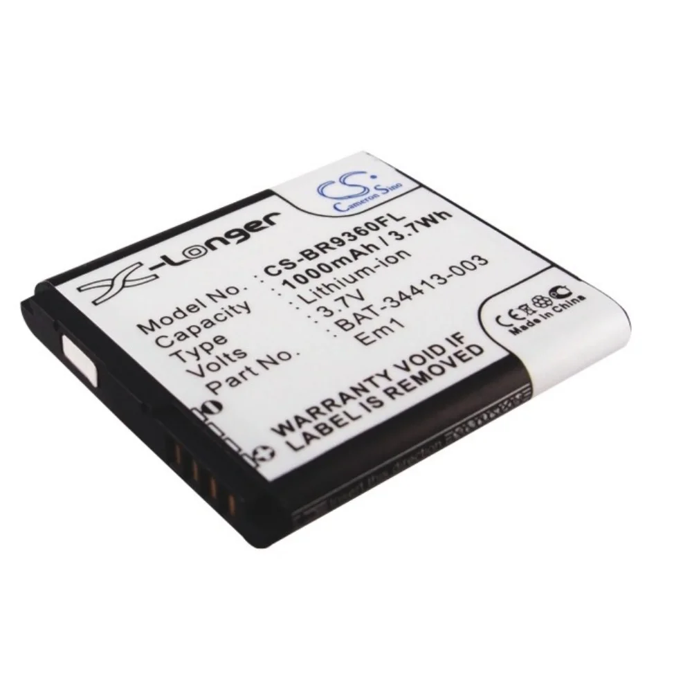 Литий-ионный аккумулятор для мобильных телефонов и смартфонов BlackBerry, 3.7V 1000mAh, совместимые модели: Curve 9370, Curve 9360, Curve 9350, Sedona, Apollo