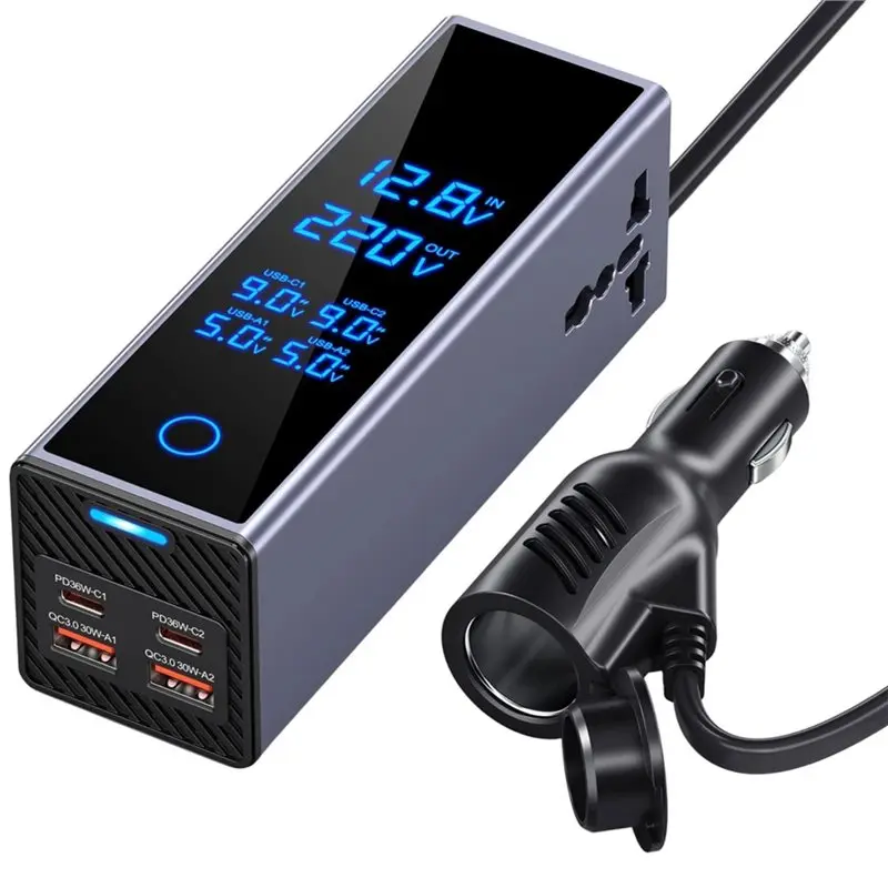 Efficientt-200W DC 12V 24V Car Charging Inverter Car Charging Inverter High Power Fast Charging Automotive Power Inverter