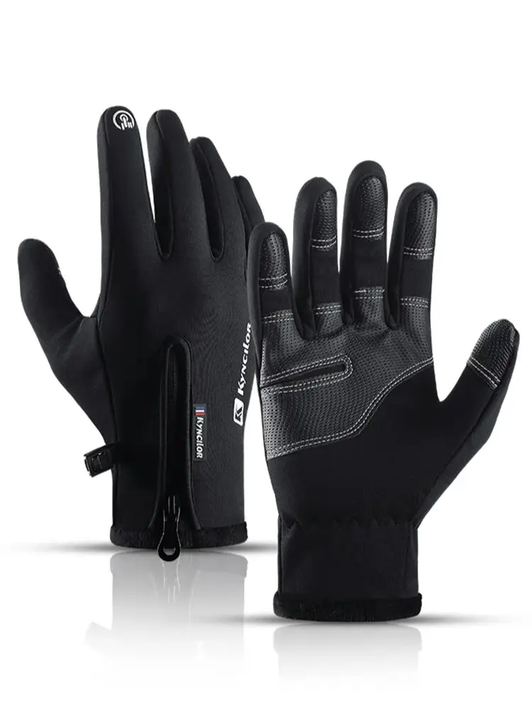 AliExpress Kyncilor Outdoor Winter Riding Gloves Warm Touchscreen Wear Resistant Non-slip Zipper Cycling Motorcycle