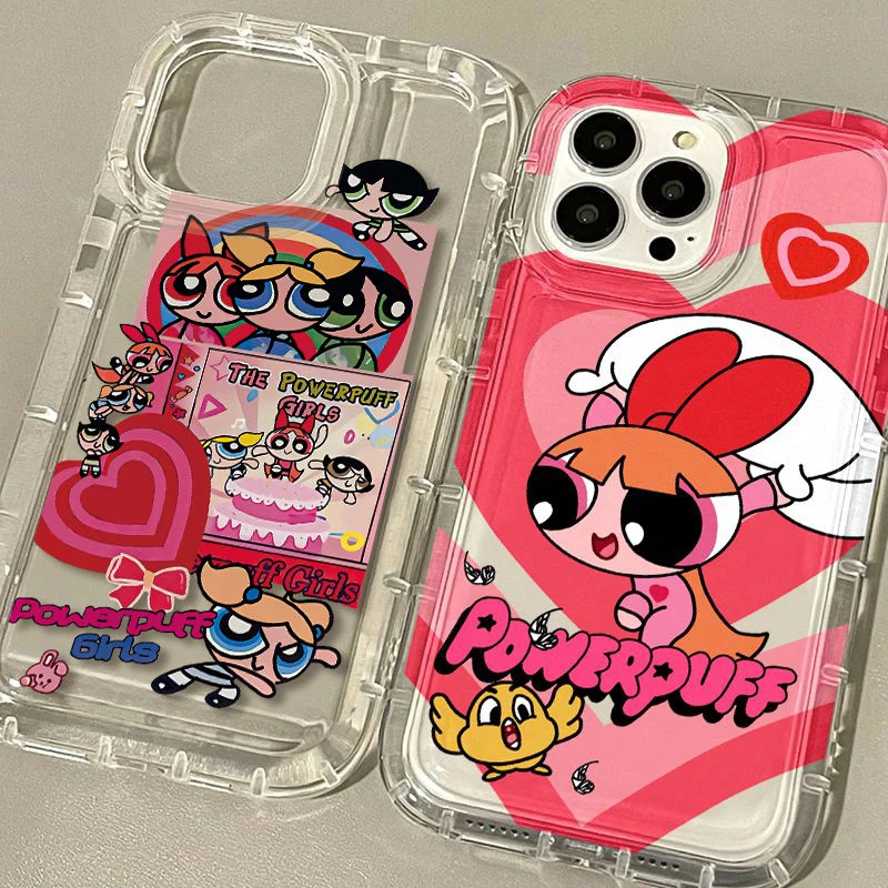 Lovely Powerpuff Girls Phone Case for Samsung Galaxy S24 S23 Ultra S22 S21 FE S20 S10 Plus Note 20 10 Pro A34 A54 A33 A53 Cover