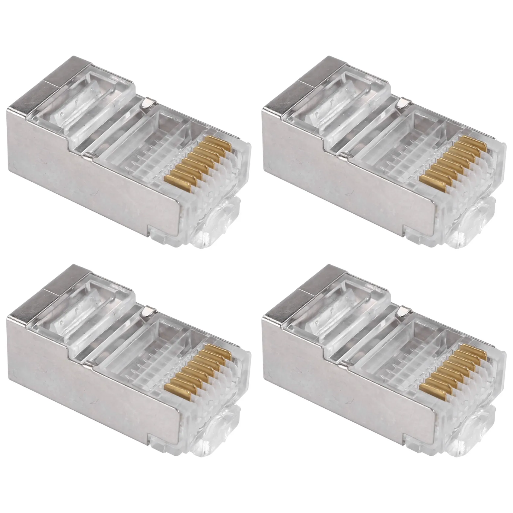 

Изысканный экранированный разъем RJ45 CAT5E CAT6 Обжимной разъем Ethernet STP 8P8C Модульные вилки с кристаллической головкой