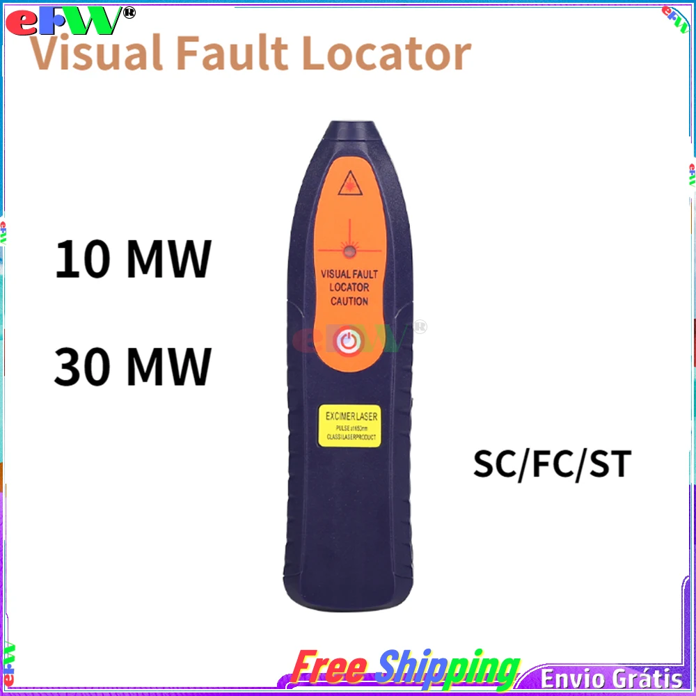 

AUA-K10 30KM Mini 30mw/10mw Laser VFL Fiber Optic Cable Tester SC/FC/ST Visual Fault Locator Checker Optical Power Meter G