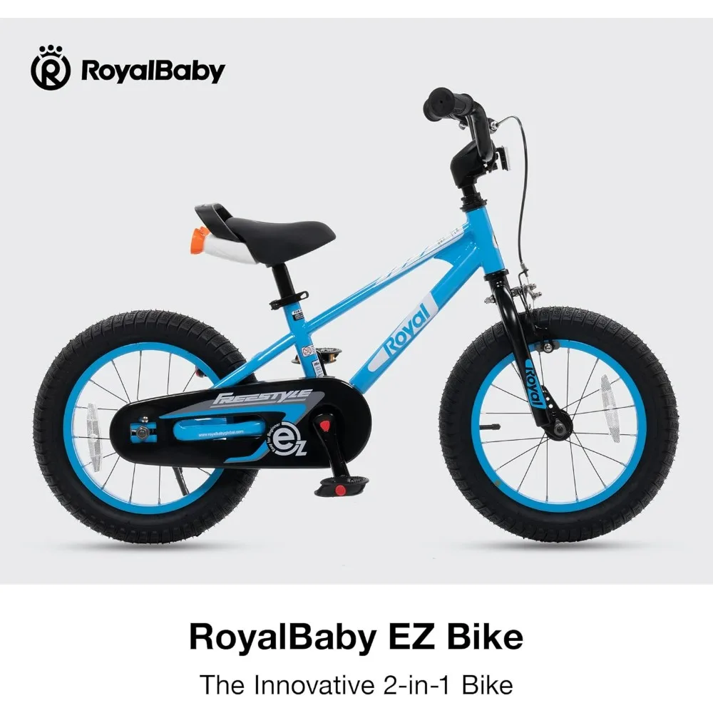 EZ Kids' Innovation 2-in-1 Balance & Pedal Learning Bicycle, 16Inch for Boys & Girls Ages 3-9 Years, Multiple Colors